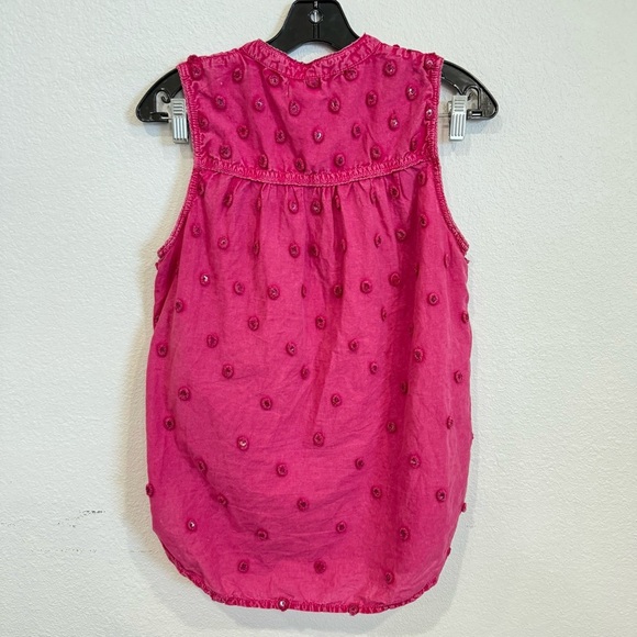 Anthropologie Pilcro Adira Beaded Button Down Hot Pink Top Women’s Size Medium - Picture 5 of 6